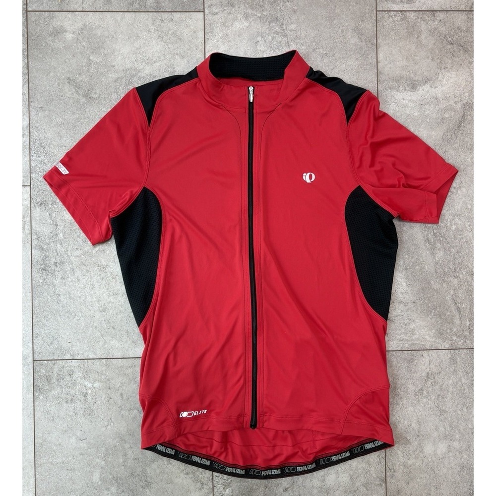 Pearl Izumi Men's XL Red & Black Full Zip Cycling Jersey Short Sleeve